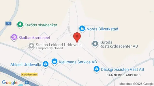 Lagerlokaler att hyra i Uddevalla - kort over placeringen