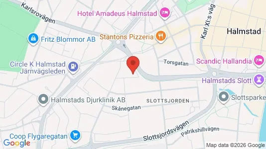 Affärslokaler till försäljning i Halmstad - kort over placeringen