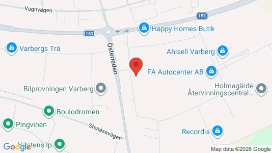 Industrilokaler att hyra i Varberg - kort over placeringen