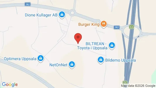 Lagerlokaler att hyra i Uppsala - kort over placeringen