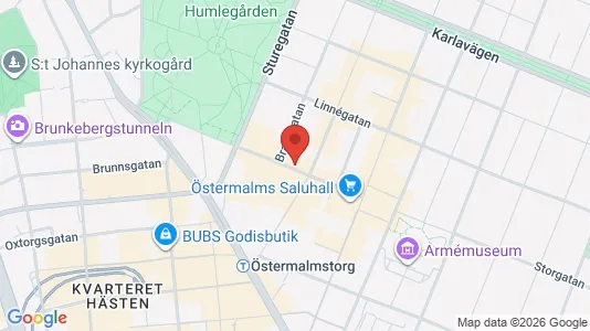 Kontorslokaler att hyra i Östermalm - kort over placeringen