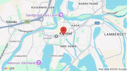 Butikslokaler att hyra i Karlstad - kort over placeringen