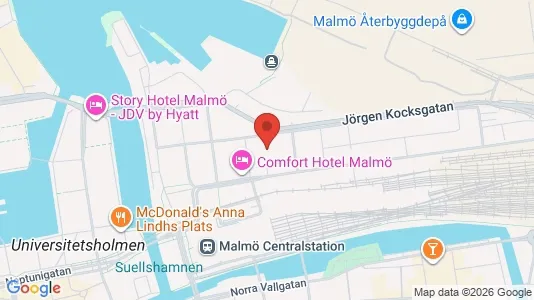 Kontorslokaler att hyra i Malmö Centrum - kort over placeringen