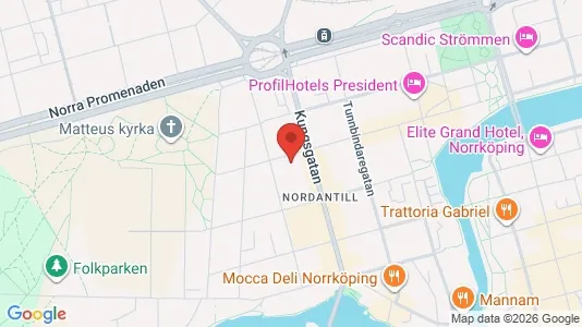 Affärslokaler att hyra i Norrköping - kort over placeringen