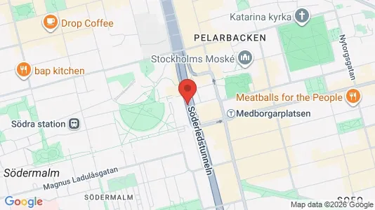 Kontorslokaler att hyra i Södermalm - kort over placeringen
