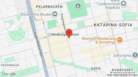 Kontorslokaler att hyra i Södermalm - kort over placeringen