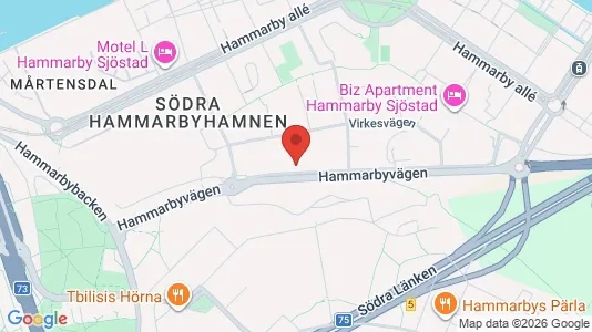 Kontorslokaler att hyra i Hammarbyhamnen - kort over placeringen