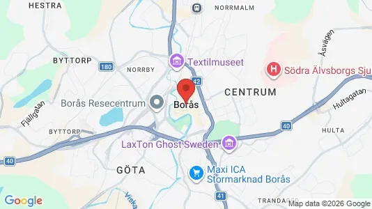 Affärslokaler att hyra i Borås - kort over placeringen