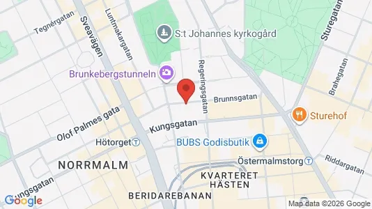 Kontorslokaler att hyra i Stockholm Innerstad - kort over placeringen