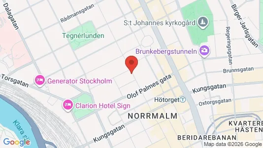 Kontorslokaler att hyra i Stockholm Innerstad - kort over placeringen