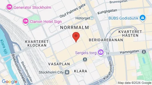 Kontorslokaler att hyra i Stockholm Innerstad - kort over placeringen