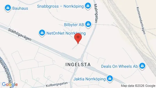 Industrilokaler att hyra i Norrköping - kort over placeringen