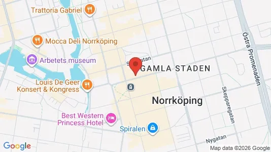 Affärslokaler att hyra i Norrköping - kort over placeringen