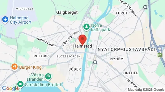 Butikslokaler att hyra i Halmstad - kort over placeringen