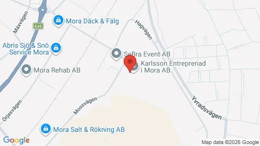 Industrilokaler att hyra i Mora - kort over placeringen