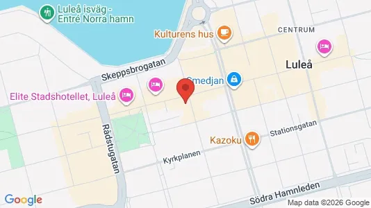 Kontorslokaler att hyra i Luleå - kort over placeringen