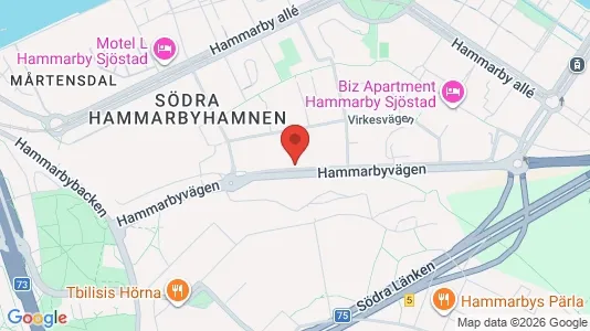 Kontorslokaler att hyra i Hammarbyhamnen - kort over placeringen