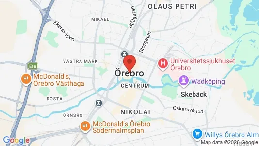 Kontorslokaler att hyra i Örebro - kort over placeringen