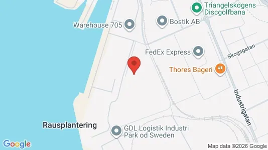 Industrilokaler att hyra i Helsingborg - kort over placeringen