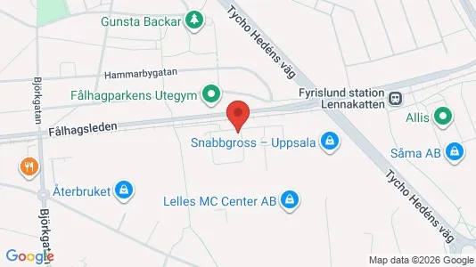 Kontorslokaler att hyra i Uppsala - kort over placeringen