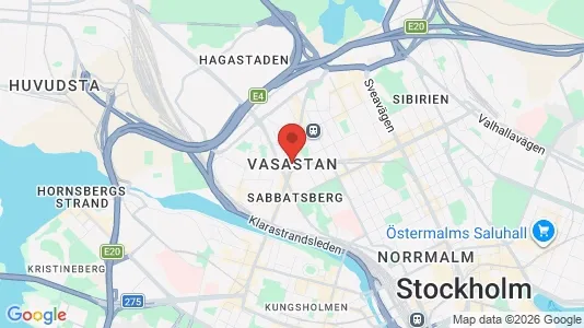 Kontorslokaler att hyra i Vasastan - kort over placeringen