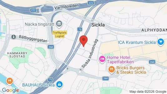 Kontorslokaler att hyra i Nacka - kort over placeringen