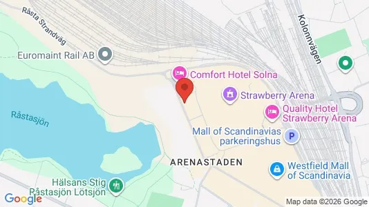 Kontorslokaler att hyra i Solna - kort over placeringen