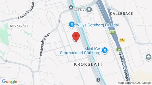 Industrilokaler att hyra i Johanneberg - kort over placeringen