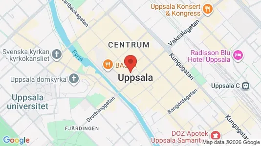 Lagerlokaler att hyra i Uppsala - kort over placeringen