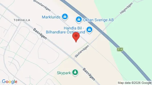 Lagerlokaler att hyra i Östersund - kort over placeringen