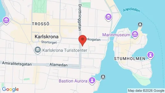 Kontorslokaler att hyra i Karlskrona - kort over placeringen