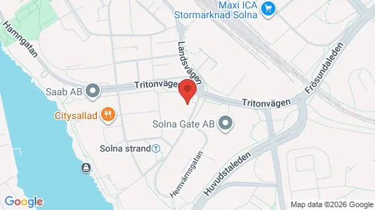 Kontorslokaler att hyra i Solna - kort over placeringen