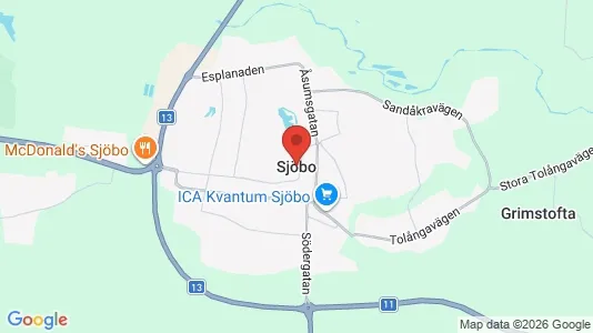 Butikslokaler att hyra i Sjöbo - kort over placeringen