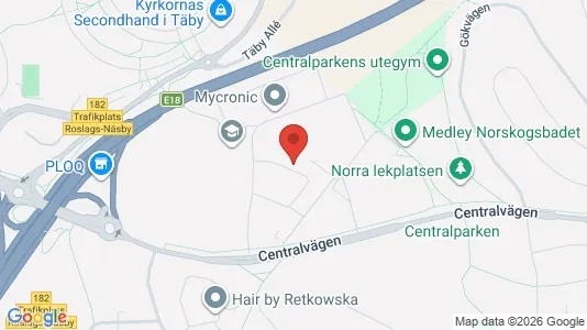 Kontorslokaler att hyra i Täby - kort over placeringen