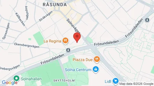Kontorslokaler att hyra i Solna - kort over placeringen