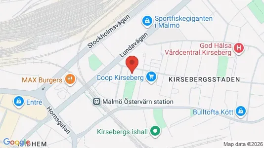 Kontorslokaler att hyra i Kirseberg - kort over placeringen
