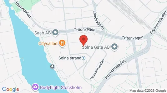 Kontorslokaler att hyra i Solna - kort over placeringen