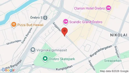 Kontorslokaler att hyra i Örebro - kort over placeringen