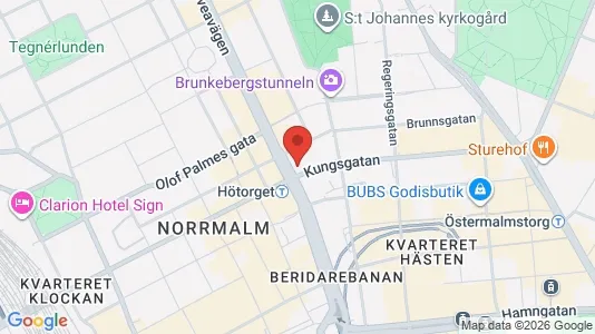 Kontorslokaler att hyra i Stockholm Innerstad - kort over placeringen