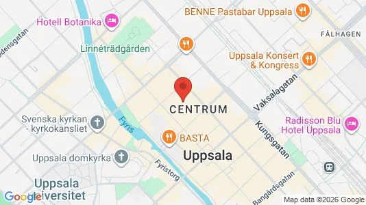 Kontorslokaler att hyra i Uppsala - kort over placeringen