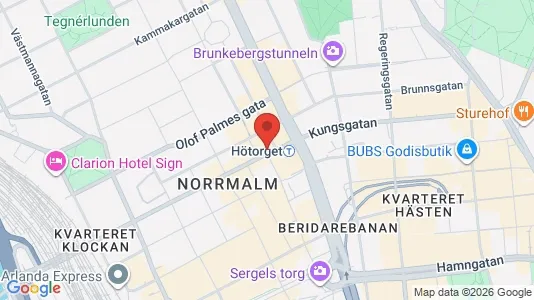 Kontorslokaler att hyra i Stockholm Innerstad - kort over placeringen
