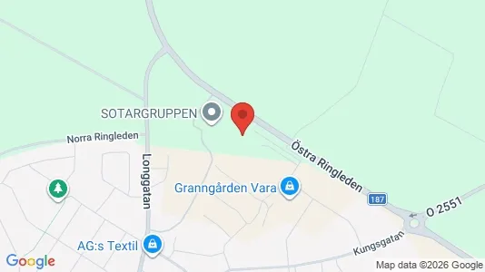 Kontorslokaler att hyra i Vara - kort over placeringen
