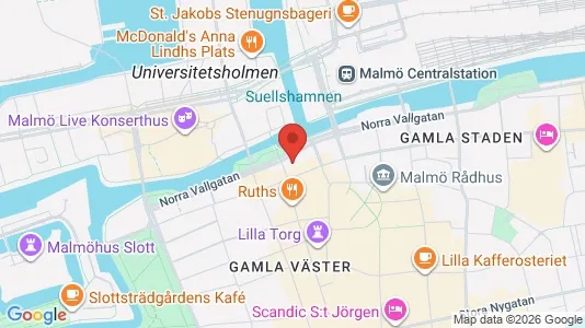 Kontorslokaler att hyra i Malmö Centrum - kort over placeringen