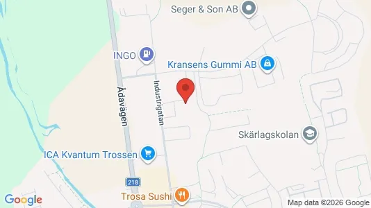 Kontorslokaler att hyra i Trosa - kort over placeringen
