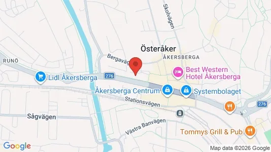 Kontorslokaler att hyra i Österåker - kort over placeringen