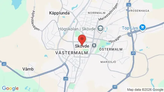 Butikslokaler att hyra i Skövde - kort over placeringen