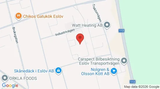 Kontorslokaler att hyra i Eslöv - kort over placeringen