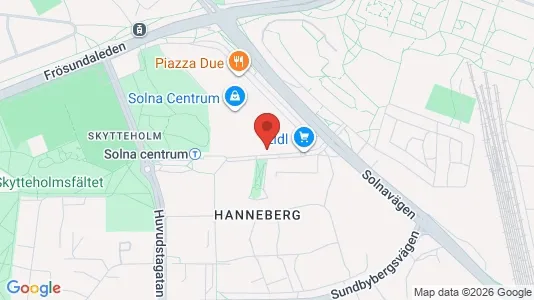 Kontorslokaler att hyra i Solna - kort over placeringen