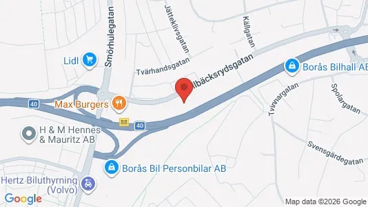 Kontorslokaler att hyra i Borås - kort over placeringen