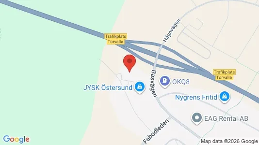 Lagerlokaler att hyra i Östersund - kort over placeringen